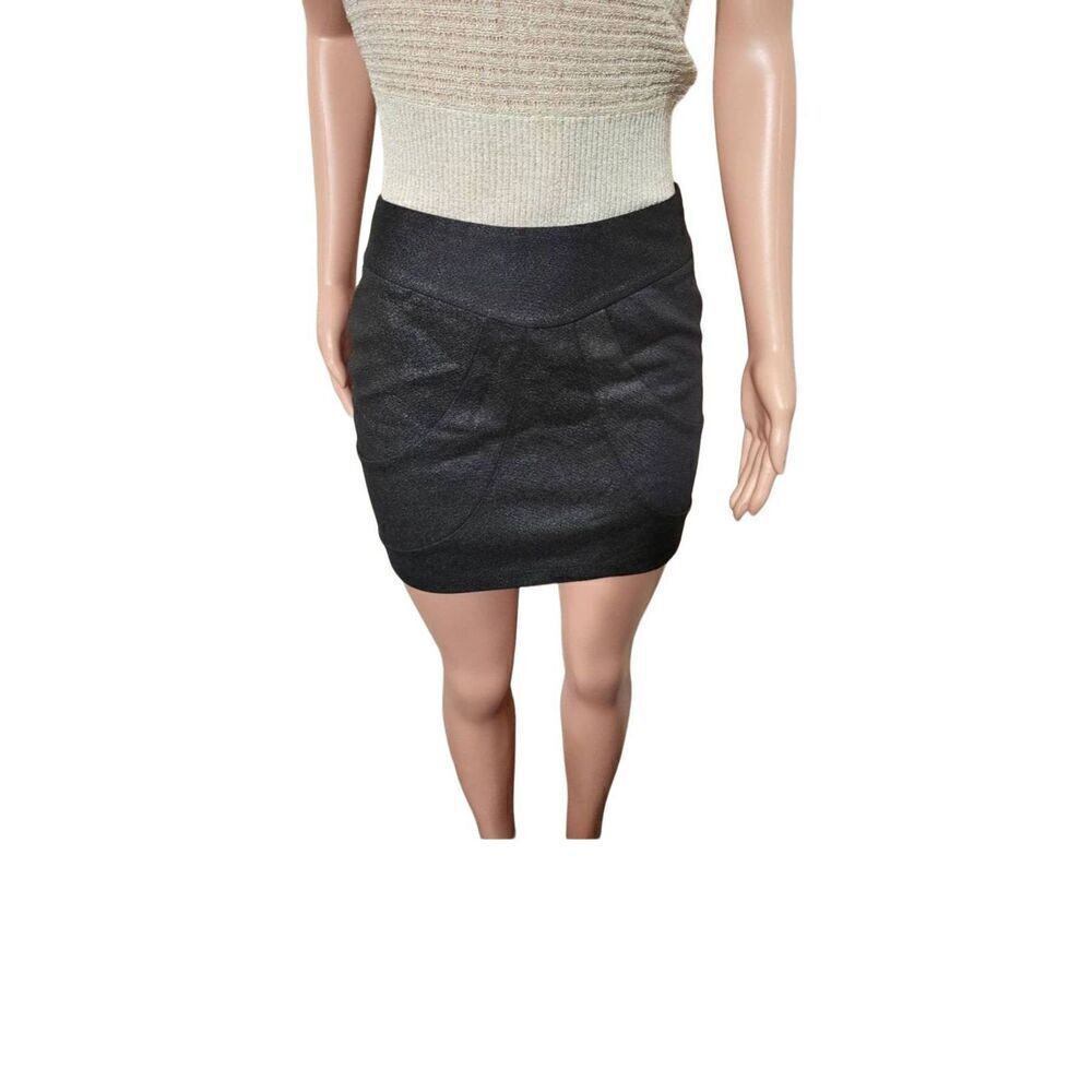 Ceci Women's black glitter mini texture skirt size M